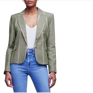 L’Agence Jennah Stripe Linen Blend Blazer